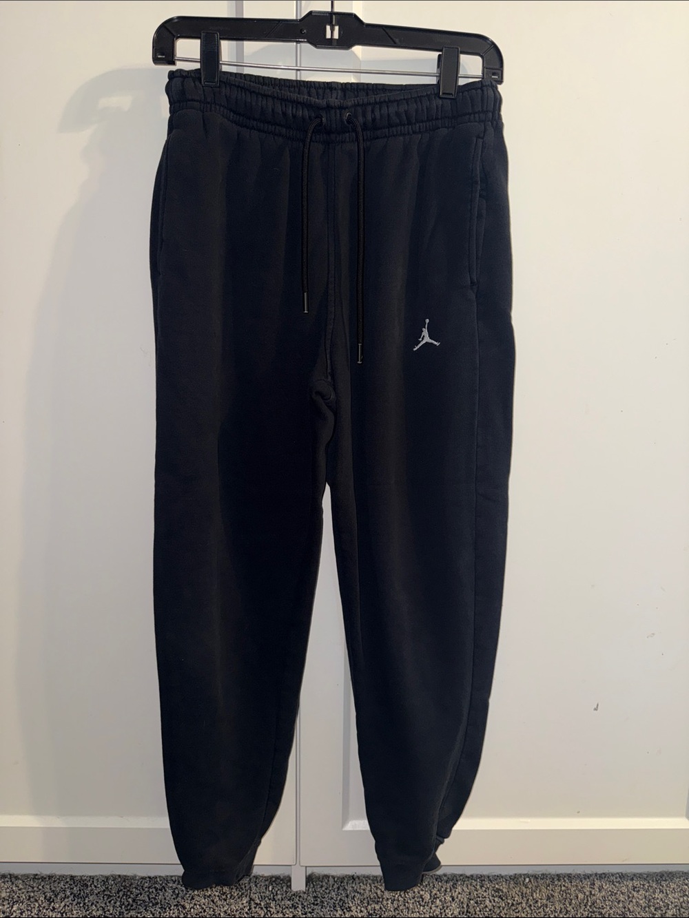 Jordan Black Knit Jogger Sweatpants with White Jumpman
